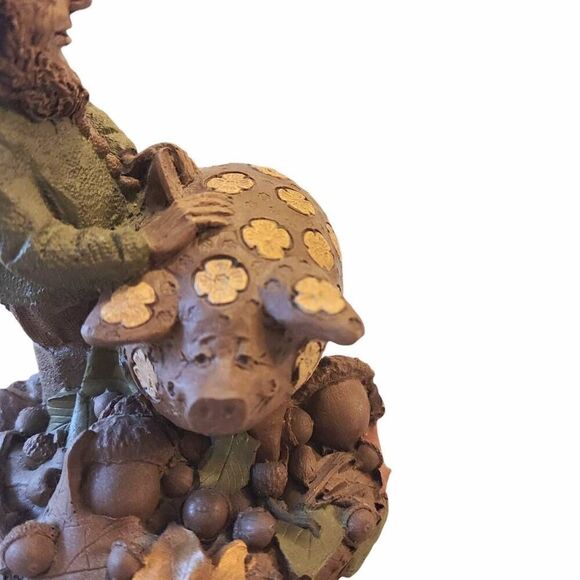 Tom Clark Gnome C. D. Signed 1984 Cairn Studios Vintage Daisy Pig Renaissance - Picture 2 of 10